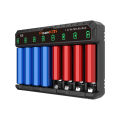 POWERKAN N8 Battery Charger LED can be independently used for 8 1.2V Ni-MH/Cd AA AAA rechargeable batteries USB 5V 2A Type-C.