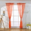 Christmas Snowflake Curtain Tulle Window Treatment Voile Drape Valance All-match Tulle Curtains For Bedroom Living Room Decor. 