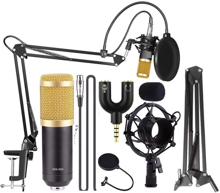 BM 800 condenser microphone studio package for facebook youtube, etc