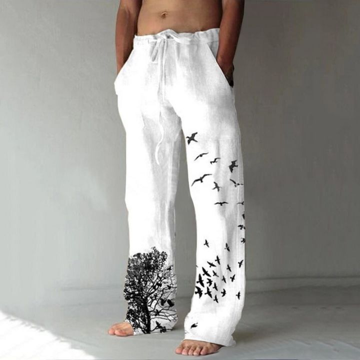 Men%20Pants%20Casual%20Stylish%20Flying%20Bird%20Print%20Lace-up%20Mid%20Waist%20Vintage%20Long%20Pants%20Male%20Trousers%20Streetwear%20Spring%20Autumn%20-%20Image%203