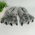 Soft Furry Slippers For Home Man Plush Fuzzy Home Shoes Slippers For Boys Funny Animal Slides Men's Bear Paw Slippers Cosplay.