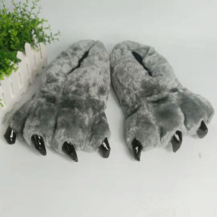 Soft%20Furry%20Slippers%20For%20Home%20Man%20Plush%20Fuzzy%20Home%20Shoes%20Slippers%20For%20Boys%20Funny%20Animal%20Slides%20Men's%20Bear%20Paw%20Slippers%20Cosplay%20-%20Image%204