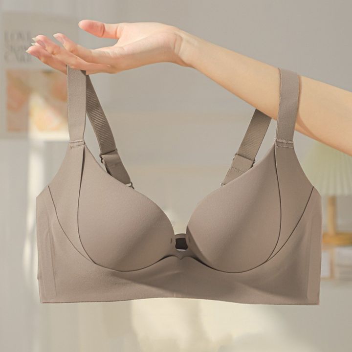 Queen Tiala Thin Section Traceless Underwear Women's Small Chest Gathered Chest Upper Support Breathable Underwired Breast Holding Bra