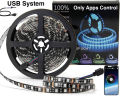 Smd 2835 & 5050 Led Strip Light With Remote Dc12V (5 Meters) Rgb Colour Fairy Lights For Ceiling Decoration Lamp Tv/Pc Back Light Multi-Colour - Rgb Led Strip Light - rgb light. 