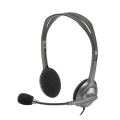 Logitech H110 Wired Headset, Stereo Headphones with Noise-Cancelling Microphone, 3.5-mm Dual Audio Jack, PC/Mac/Laptop - Black - Earphone. 