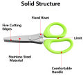 5 Blade Herb Scissors Multifunctional Multi Layers Stainless Steel Knives Kitchen Scissors Scallion Cutter Kitchen Accessories.
