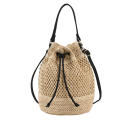 Eco-Friendly Bamboo Handle Straw Bag Chic Natural Lightweight Handmade Bamboo Woven Handbag Sustainable Handcrafted Handmade Straw Woven Beach Bag for Beach Vacations Summer Outings Casual Gatherings. 