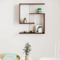 Easton Wall Decor Floating Shelf Display Rack, Office Decorative Display Unit, Hall Décor for Living room Home Furniture (Wenge & White 24x20"). 