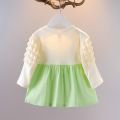 2025 new girl baby round neck dress children flowers cotton skirt 0-5 Years. 