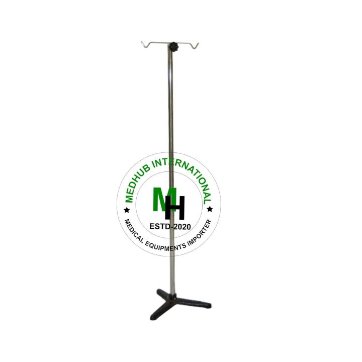 Stainless%20Steel%20Medium%20Size%20Saline%20Stand%20without%20Wheel%20for%20Hospital/Home%20Use%20-%20Image%203