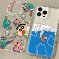 Lovely Crayon Shinchan Phone Case for iPhone 15 14 13 12 11 Pro Max XR XS X 8 7 6 6S Plus SE 2020 Cartoon Clear Silicone Cover. 