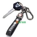 Key Chain, Genuine Leather Keychain Car Bike Motorcycle Key Chain Accessories Keyring with Yamaha Logo (Black). 