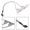 1Pc 2 Port USB2.0 Rear Panel Expansion Bracket to Motherboard USB Header Adapter. 