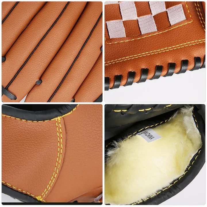 9.5%20inch%20outdoor%20sports%20baseball%20glove%20training%20equipment%20with%20thickened%20infield%20pitcher%20baseball%20-%20brown%20-%20Image%206