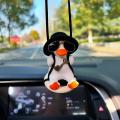 Anime Duck Car Interior Decoration Cute Gypsum Swing Duck With Pipe Glasses Auto Rearview Mirror Pendant For Car Accessories. 