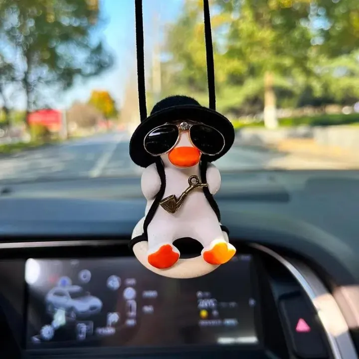 Anime%20Duck%20Car%20Interior%20Decoration%20Cute%20Gypsum%20Swing%20Duck%20With%20Pipe%20Glasses%20Auto%20Rearview%20Mirror%20Pendant%20For%20Car%20Accessories%20-%20Image%203