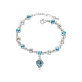 Crystal Rhinestone Heart Shape Light Blue Stone Bracelets for Girls Simple Stylish New Collection 2023 - Fashionable Bracelet for Women Simple.