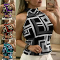 Women Blouses Leopard Print Ladies Shirts And Tops Halter Blouse Sleeveless Tops Womens Clothing Summer Female Blouses.