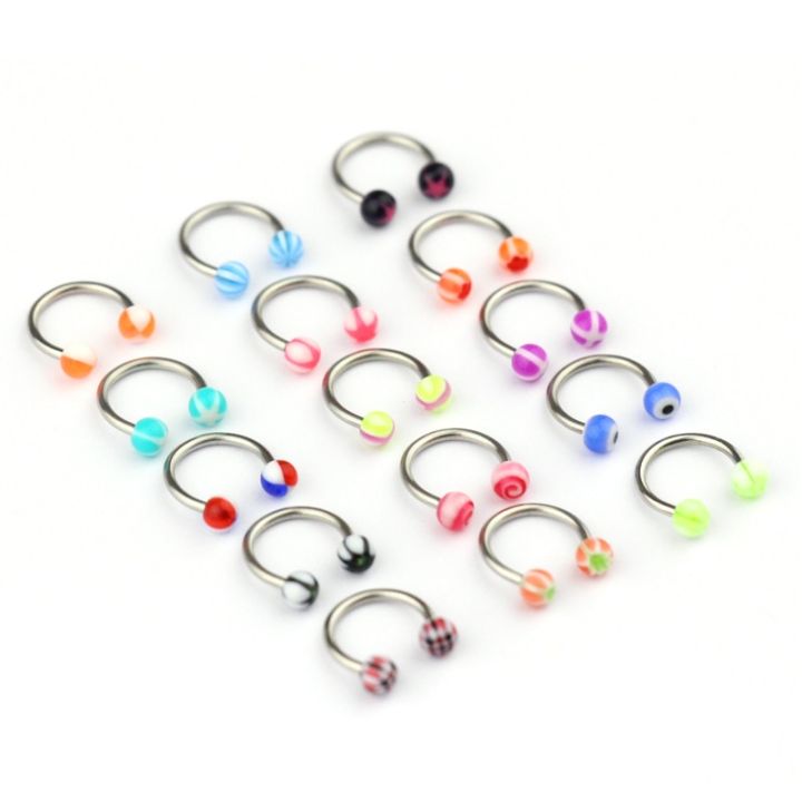 10/20pc%20Acrylic%20Nose%20Septum%20Ring%20Eyebrow%20Rings%20Lip%20Helix%20Ear%20Cartilage%20Piercing%20Circular%20Barbell%20Horseshoe%20Stud%20Body%20Jewelry%2016G%20-%20Image%207