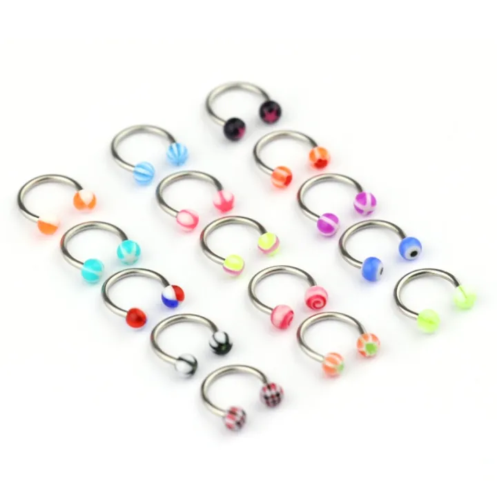 10/20pc%20Acrylic%20Nose%20Septum%20Ring%20Eyebrow%20Rings%20Lip%20Helix%20Ear%20Cartilage%20Piercing%20Circular%20Barbell%20Horseshoe%20Stud%20Body%20Jewelry%2016G%20-%20Image%207