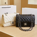 Xiao Xiangling check bag 2024 new trendy luxury chain shoulder bag versatile fragrant grandma leather crossbody bag. 