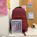 New middle and high school college students class school bag, large capacity, simple casual and versatile, solid color travel backpack for men and women.