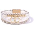 17 Styles Premium Color Matching Bracelet Multilayer Woven Leather Bracelet For Women Double Loop Magnet Buckle Hand Ornaments. 