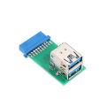 HXSJ Dual USB 3.0 Type-A Female to Motherboard Adapter Card 20Pin/19Pin Header.