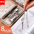 8pcs set Geometry Protractor Drawing School Eraser Compasses Set Math Eraser Ruler For Students high quality MuXiaRe. 