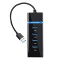 4 ports of high speed USB hub high-speed USB 3.0 SPLETER BLACK BLACK. 