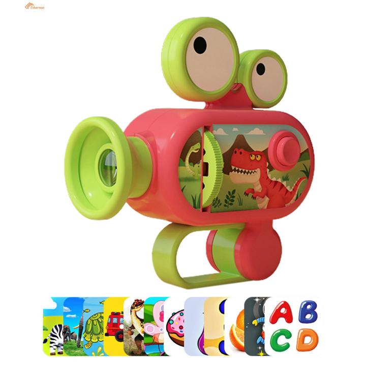Ethereon Giant-screen Theater Projector Interactive Kids Projector Toy with 96 Images Stand Educational Learning Torch Flashlight for Boys Girls Perfect Gift Themed Slide Projector for Kids