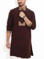 Coffee color Embroidery Panjabi for men.