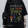 Gothic Herbology Harajuku Y2k Street Top Lady Cute Cartoon Comic Girl Letter Print Japanese Casual Men T-Shirt Trendy Female. 