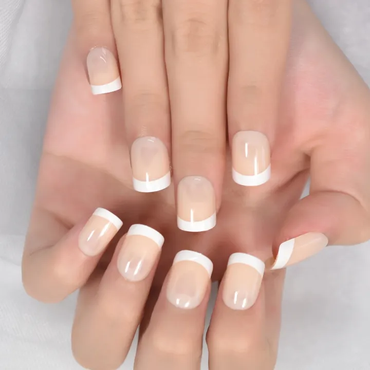 French%20Style%20Nails%20Natural%20Nude%20White%20Tip%20Glossy%20Press%20On%20Fingernails%20Nails%20Art%20Manicure%20Set%20Beauty%20Many%20Style%20for%20Choose%20-%20Image%205