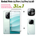 For Redmi Note 14Pro+ plus /Note 14 Pro /Note 14 5GTempered Glass Full Cover Screen Protector For Redmi Note 14 Pro+ 5G Glass Film and Lens Film Back film. 