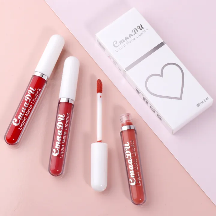 CmaaDu%203%20Pcs/set%20liquid%20matte%20non-stick%20cup%20waterproof%20lipstick%20set%20-%20Image%202