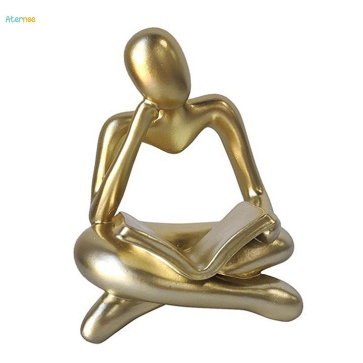 Modern Abstract Thinker Statue, Shelf Collection Desktop Ornament Resin Creative Human Figurine for Hotel Decorations Wedding Gift