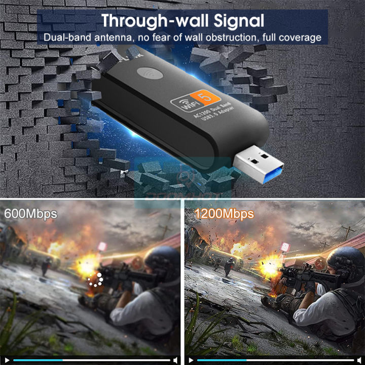 Doomhot%20USB%20WiFi%20Adapter%201200Mbps%20Dual%20Band%202.4/5.8%20GHz%20Wireless%20Network%20External%20Receiver%20USB3.0%20WiFi%20Wireless%20Network%20Card%20802.11ac%20LAN%20Adapter%20-%20Image%204