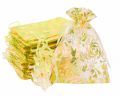 Golden Print Pouch Bags - Colorful Gift Bags for Attar (5x7 cm) - Small Gift Bag - Attar Bag - Pouch Bag 10pc.