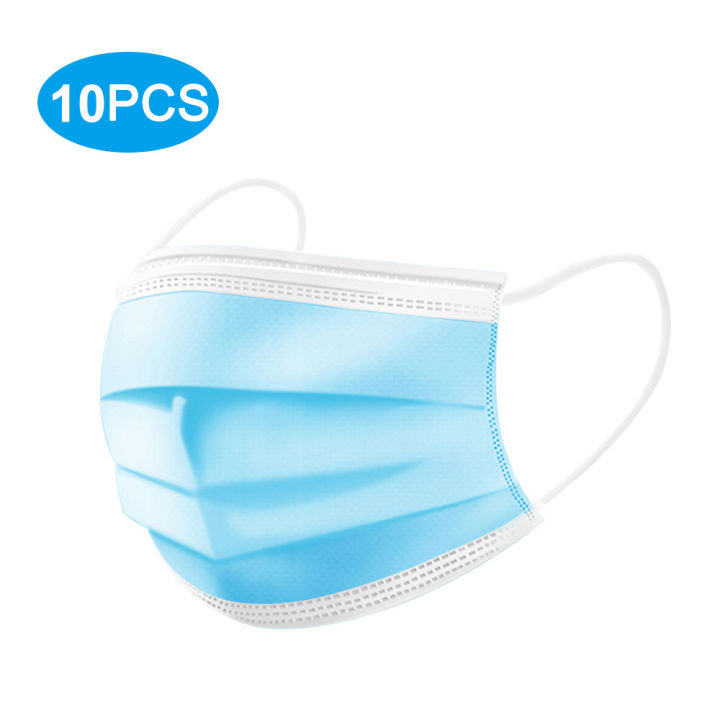 %5B10PCS%5DMask%20Non-Woven%20Masks%203-Layer%20Comfortable%20Sanitary%20Mask%20Anti-dust%20Mask%20Blue%20-%20Image%203