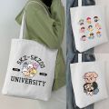 Skzoo Stray Kids Canvas Shopping Bag Large Capacity Conventional Tote Bag Fashion Shopper Women's Shoulder Bag Simple Bags. 