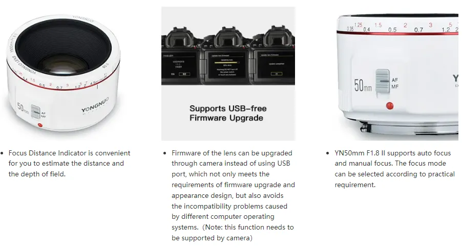 YONGNUO YN35mm F2 YN50mm II Lens for canon EF mount Auto