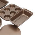 6x Baking Mold Set Loose Bottom Anti Stick Carbon Steel Cake Pizza Bread Pan HG. 