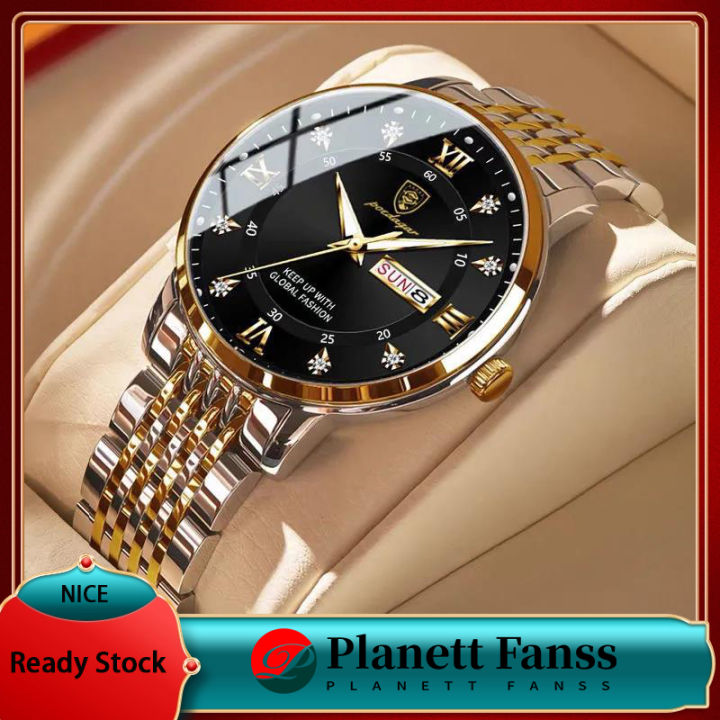 Planett Fanss POEDAGAR Men Watch Business Fashion Watch Waterproof Simple Watch Military Wristwatches Classic Roman Numeral Dial Calendar Luminous Pointer Wrist Watches for Men