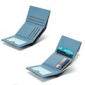 Korean Aesthetic Women's Short Wallets Three Folding Imitation Denim PU Leather Small Cardholders for Girls Mini Card Purses. 