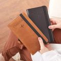 Multifunctional Leather Travel Bag Wallet Ticket Holder Organizer Case with Zipper Fashionable Passport Bag. 