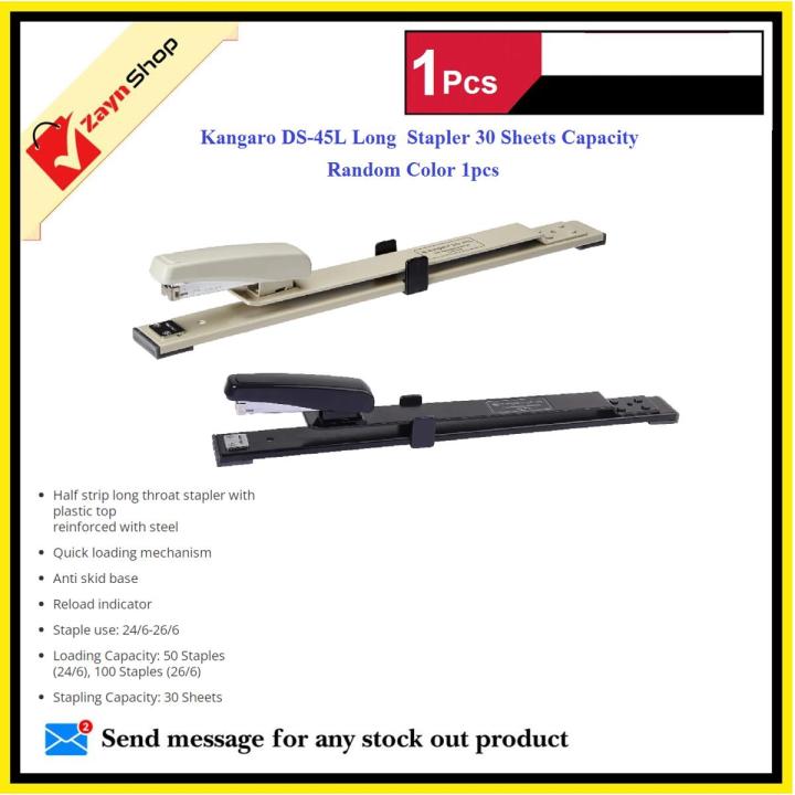 Kangaro DS-45L Long Stapler 30 Sheets Capacity Random Color 1pcs