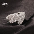 Hip hop exaggerated DIY letters small font zircon rings European and American ins Internet celebrity trend items unisex unisex.
