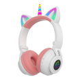 RGB Unicorn Kids Wireless Headphones With Mic,Control RGB Light Girls Music Stereo Earphone Mobile Phone Children's Headset Gift. 