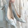 Crystal Bow High Heels Women's Stiletto Heel Fairy Style Maiden Bridesmaid Wedding Shoes Xiuhe Wedding Dress Two-Way Wear. 